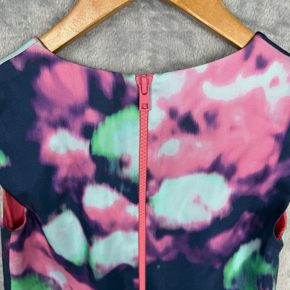 Kate Spade Shift Dress Pink Watercolor Print-V Neck-Sleeveless 2 Designer Preppy - Picture 4 of 7